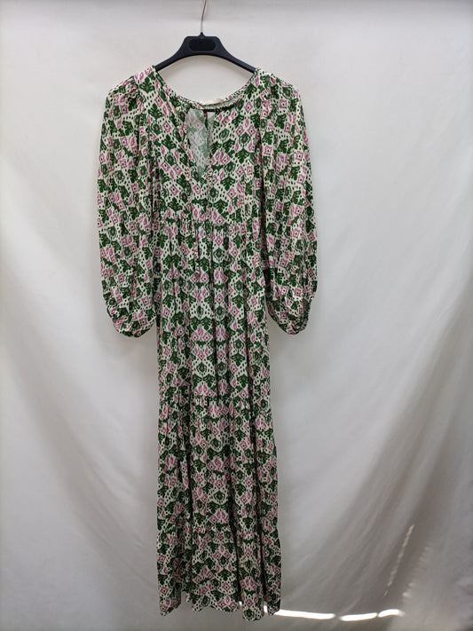 OLA SIN H. Vestido midi estampado T.s