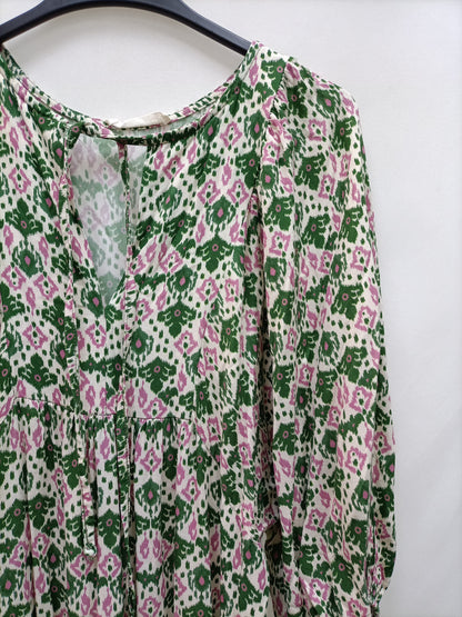 OLA SIN H. Vestido midi estampado T.s