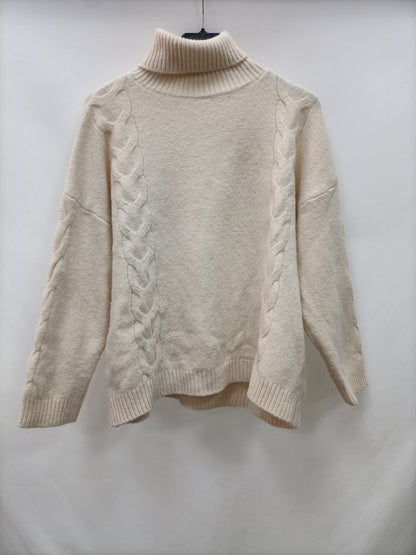 OTRAS. Jersey cuello vuelto beige T.s