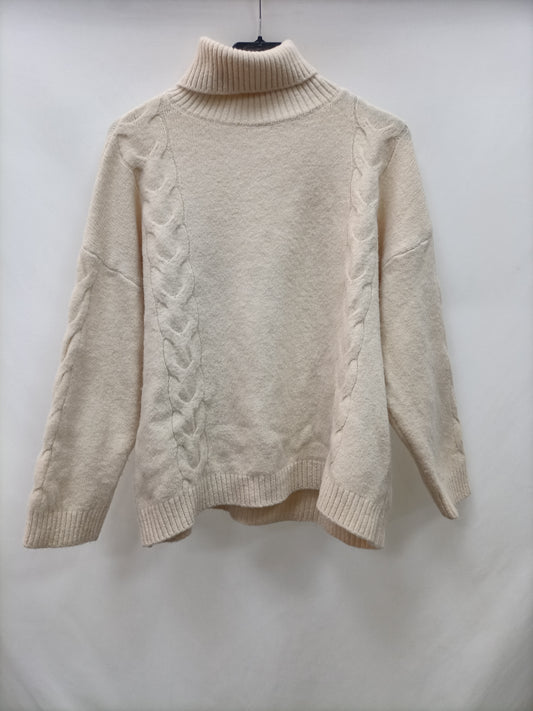 OTRAS. Jersey cuello vuelto beige T.s