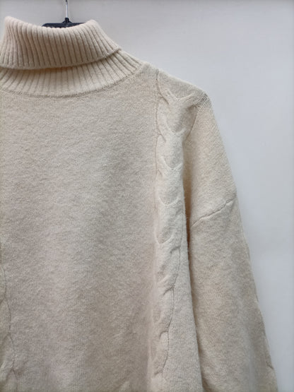 OTRAS. Jersey cuello vuelto beige T.s