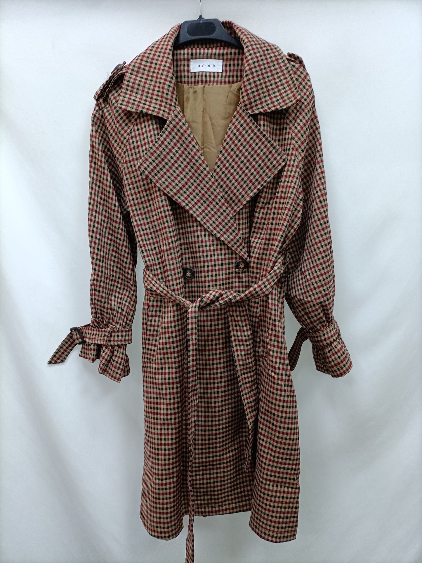 AMEE. Gabardina de cuadros T.s/m