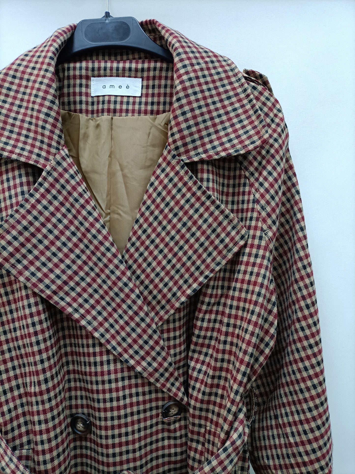 AMEE. Gabardina de cuadros T.s/m
