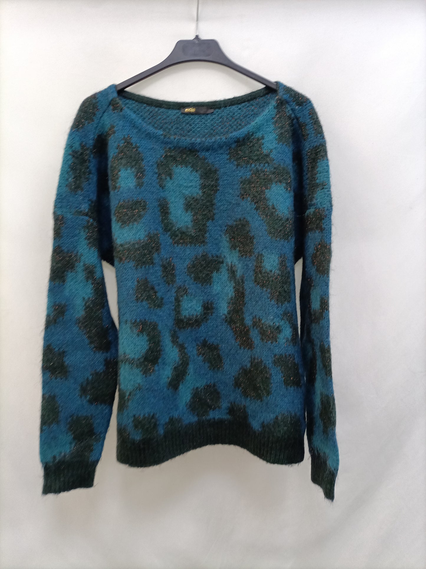 MAJE. Jersey azul estampado T.u(m)