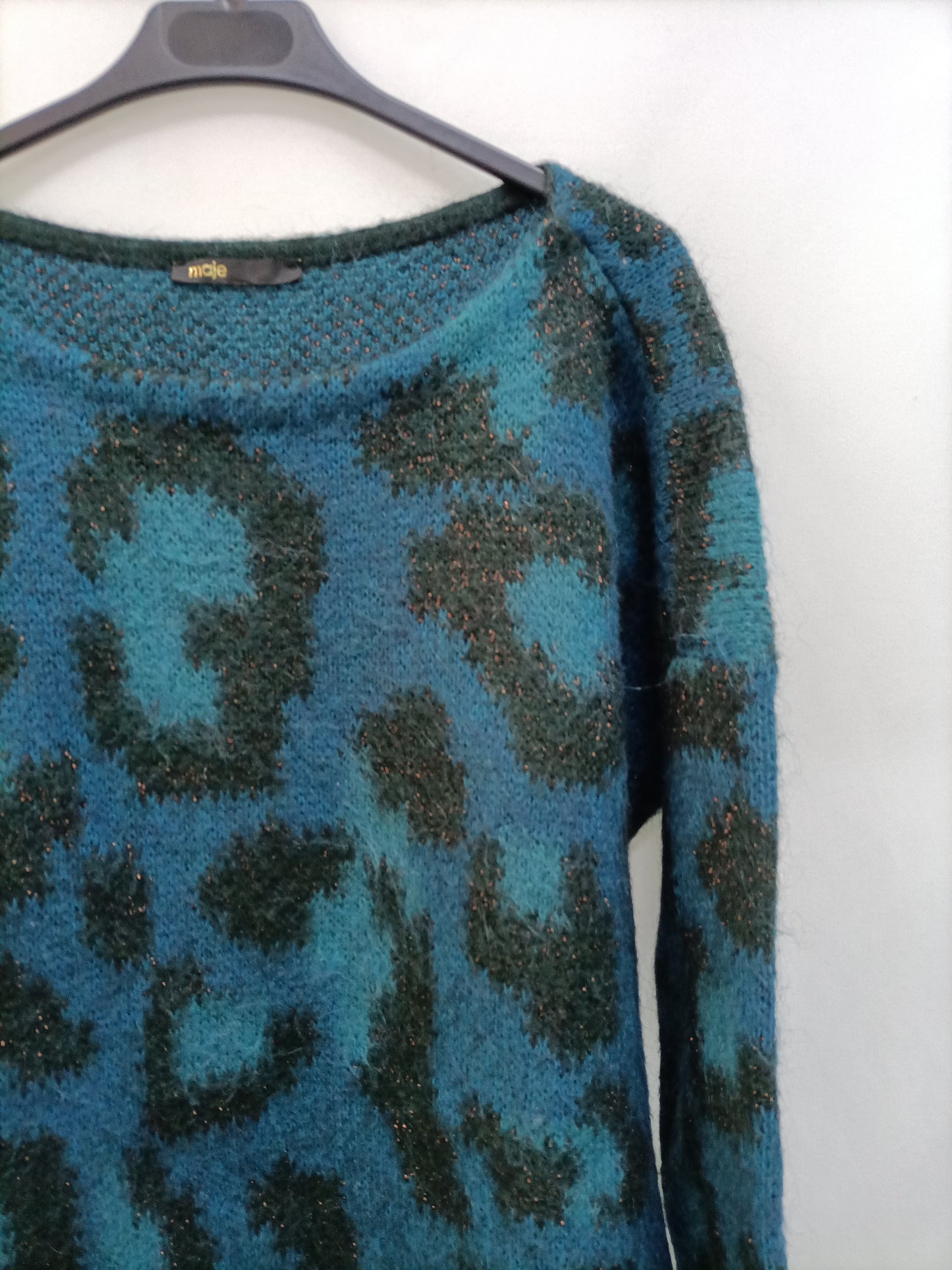 MAJE. Jersey azul estampado T.u(m)