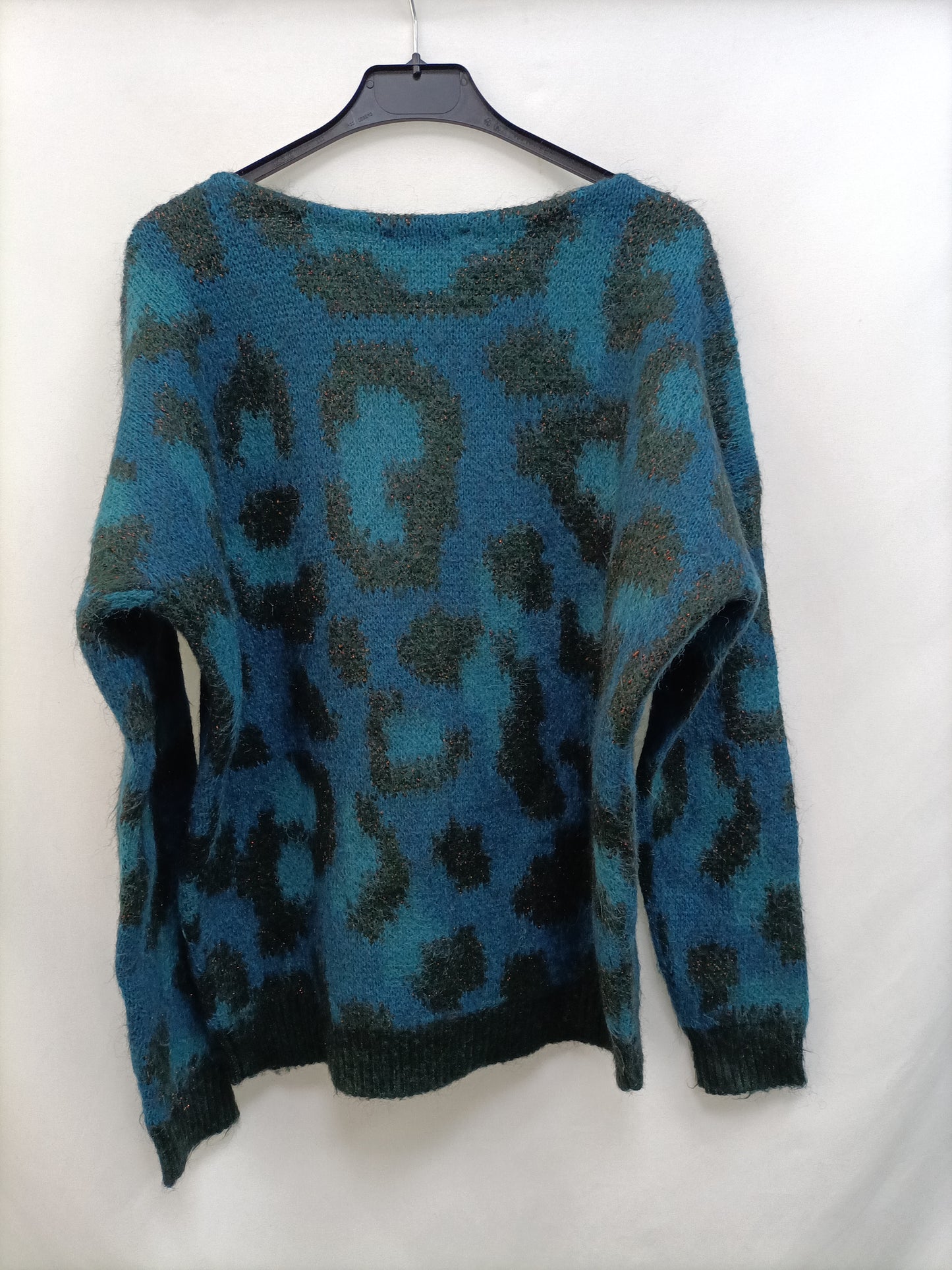 MAJE. Jersey azul estampado T.u(m)