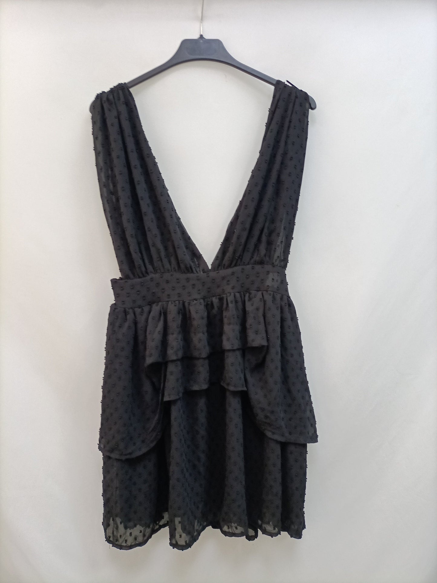 KLING. Vestido negro plumeti T.l