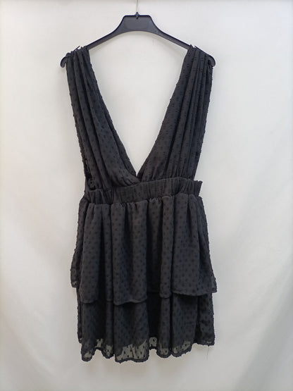KLING. Vestido negro plumeti T.l
