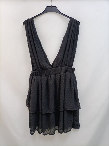 KLING. Vestido negro plumeti T.l