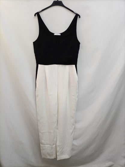 MANGO. Two-tone fluid jumpsuit Tm