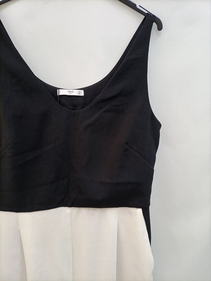 MANGO. Two-tone fluid jumpsuit Tm