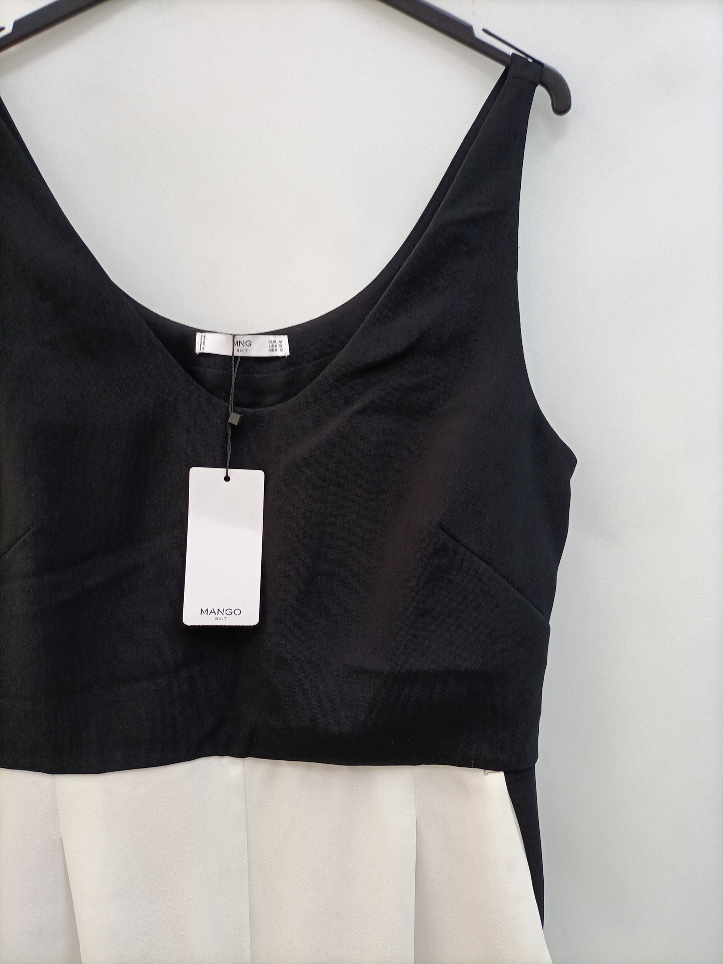 MANGO. Two-tone fluid jumpsuit Tm