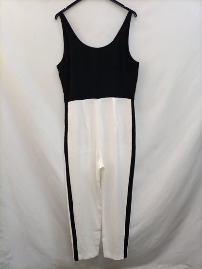 MANGO. Two-tone fluid jumpsuit Tm