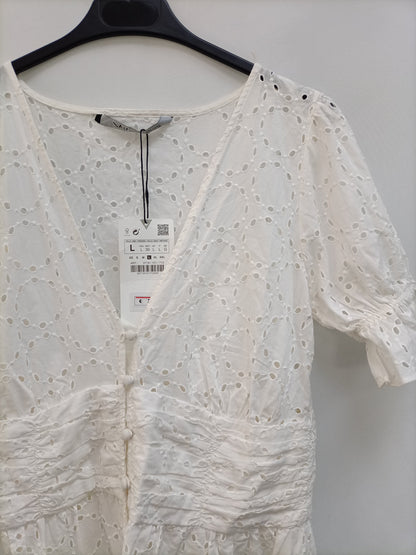 ZARA. Die-cut midi dress Tl