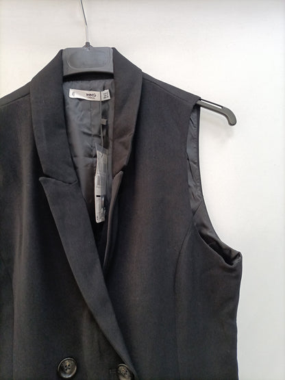 MANGO. Chaleco negro sin mangas T.m