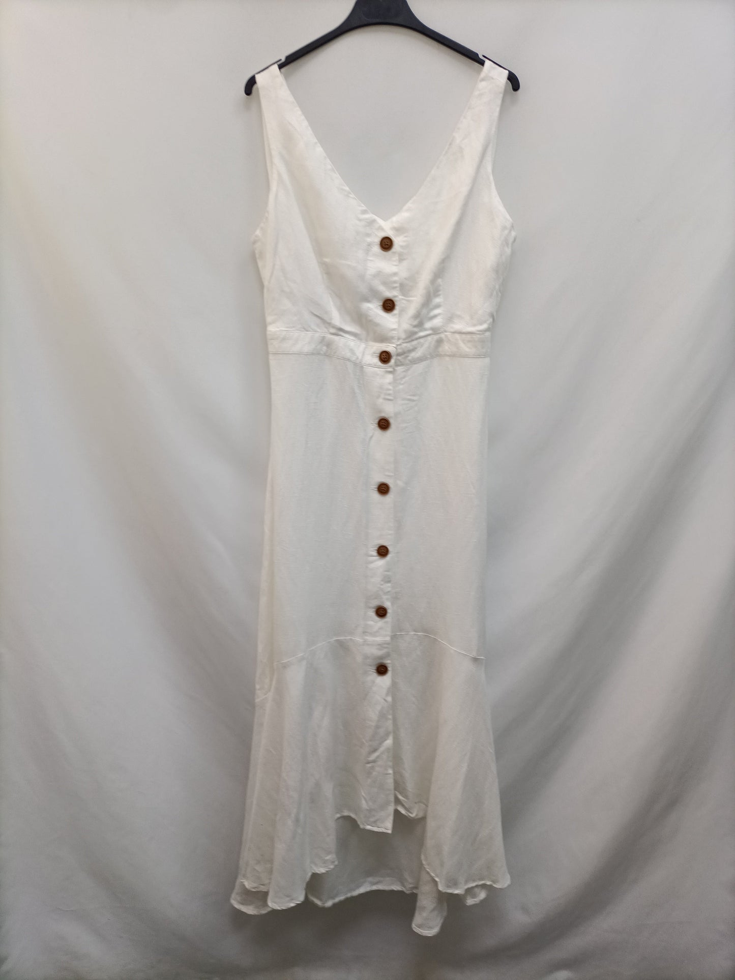 MANGO. Vestido largo blanco T.l