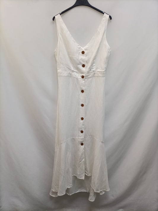 MANGO. Vestido largo blanco T.l
