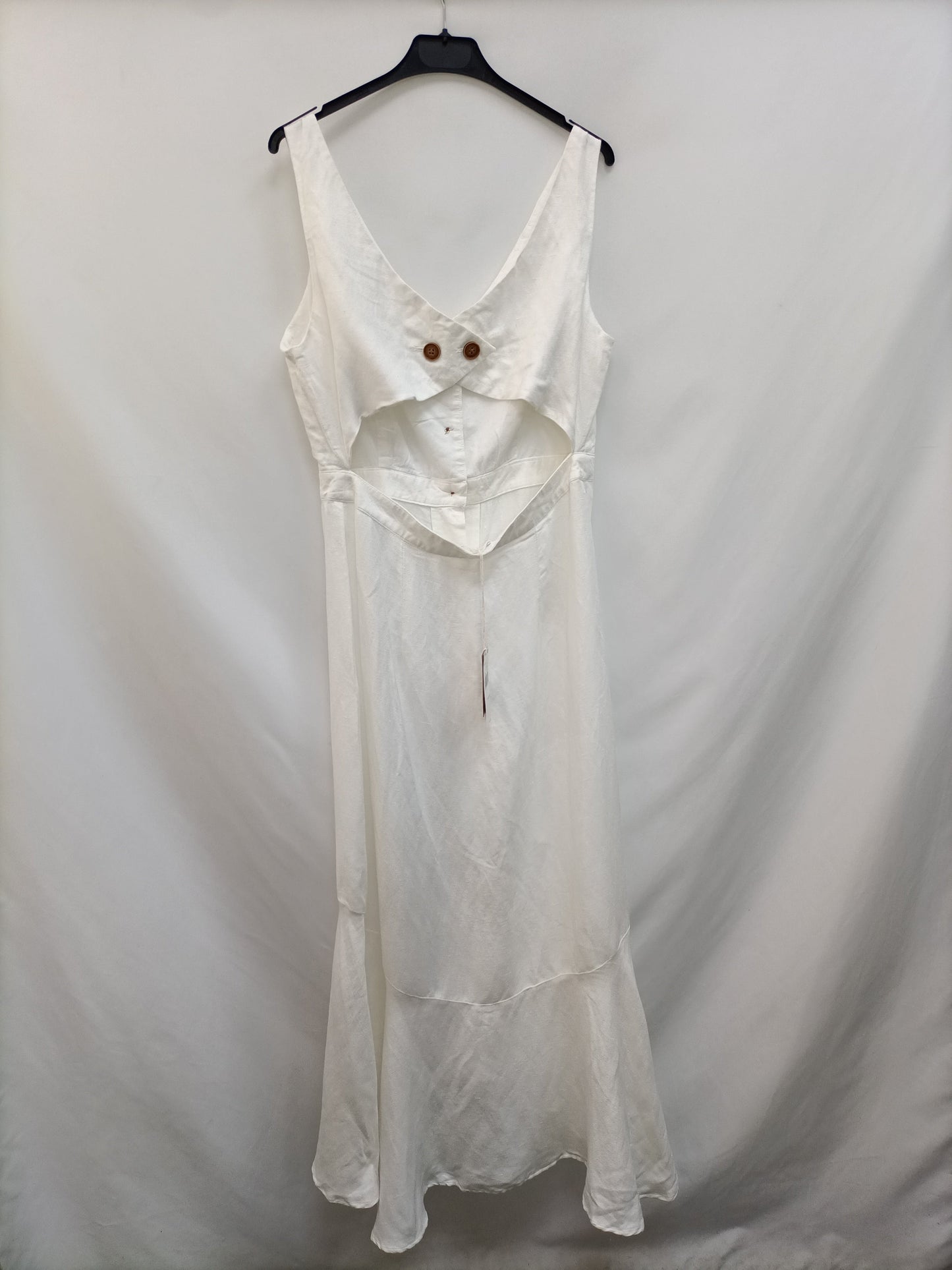 MANGO. Vestido largo blanco T.l