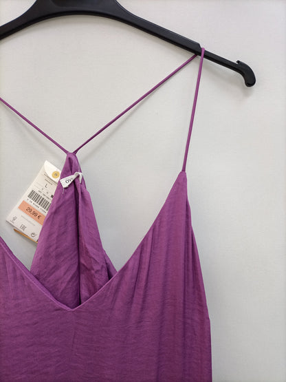 OYSHO. Vestido largo morado T.l