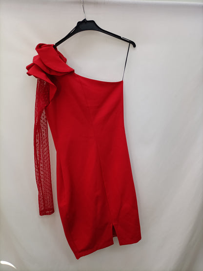 OTRAS. Vestido rojo plumeti T.u(s/m)