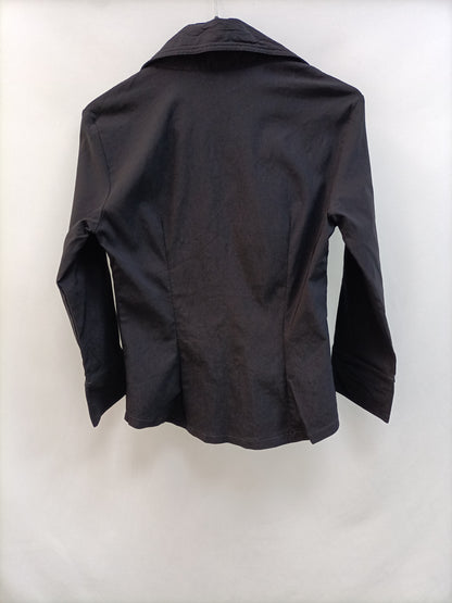 ZARA. Camisa negra entallada T.s