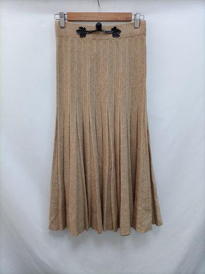 ROSAS ROJAS. Falda de punto beige T.u(S)