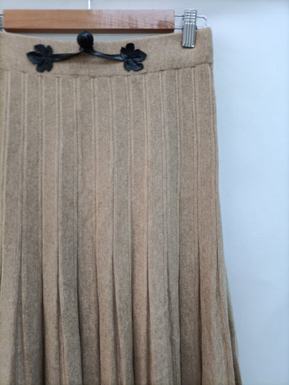 ROSAS ROJAS. Falda de punto beige T.u(S)