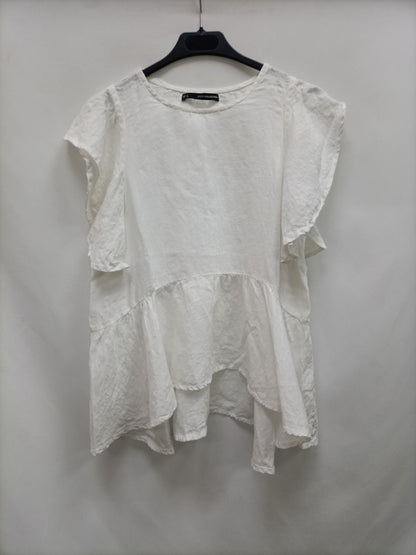 SFERA. Top lino blanco  T.s