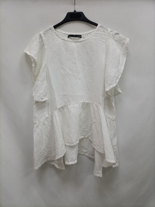 SFERA. Top lino blanco  T.s