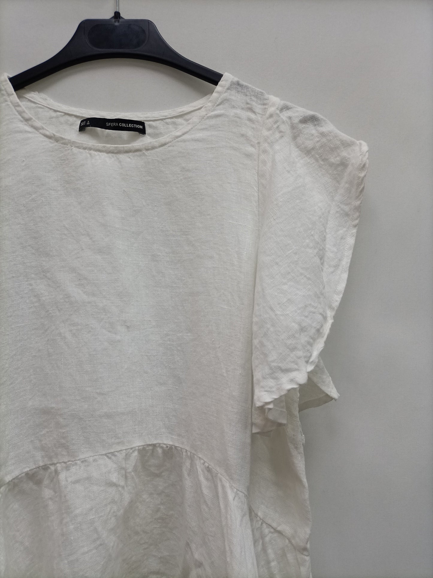 SFERA. Top lino blanco  T.s
