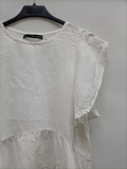 SFERA. Top lino blanco  T.s