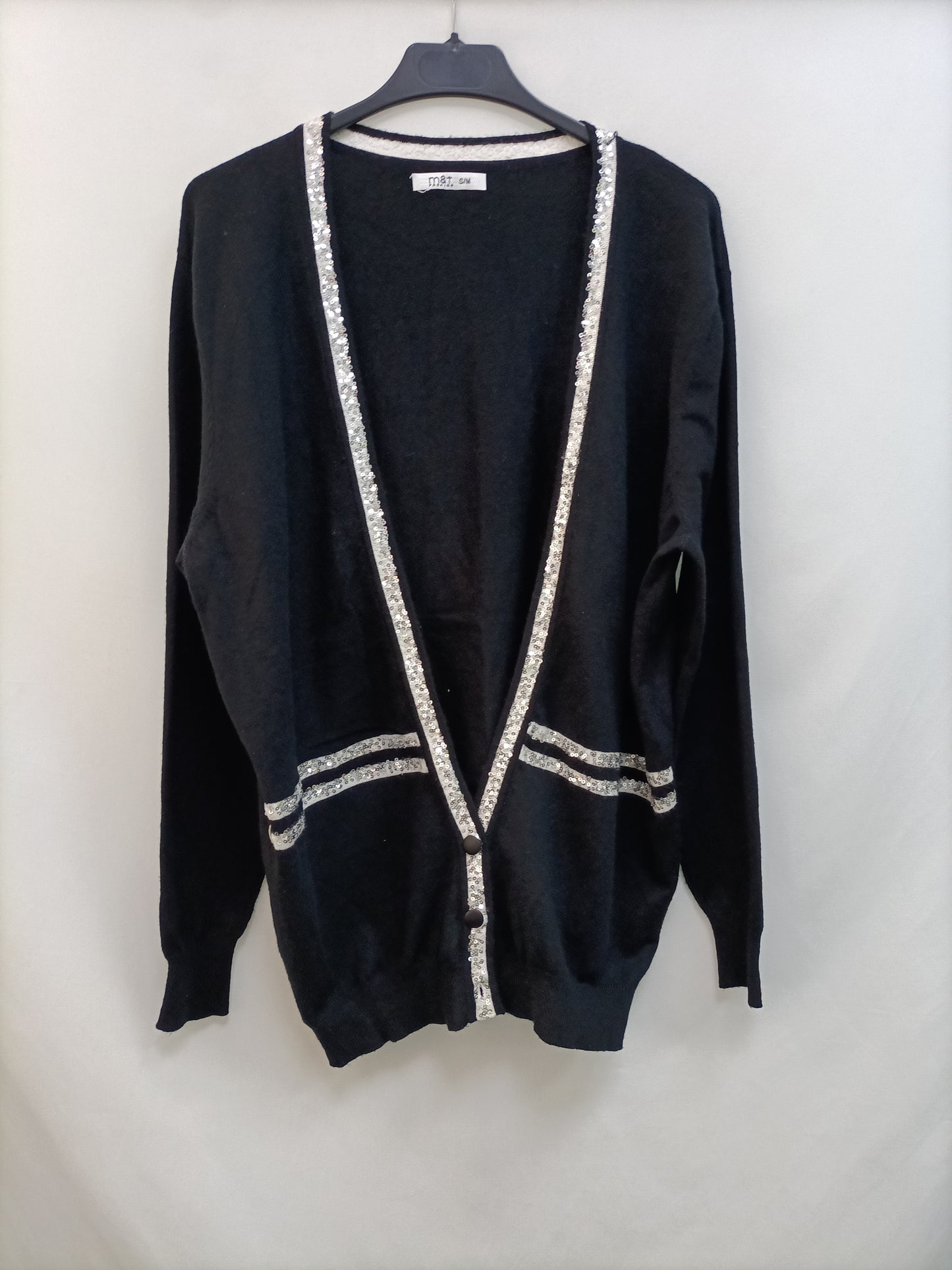 OTHERS. Black sequin cardigan Ts/m