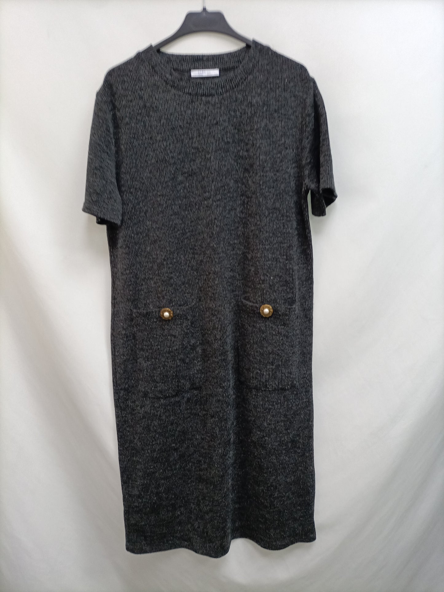 ZARA. Grey ribbed dress Tm