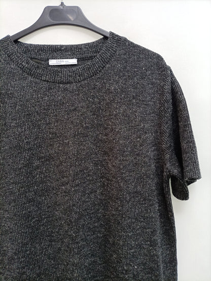 ZARA. Grey ribbed dress Tm