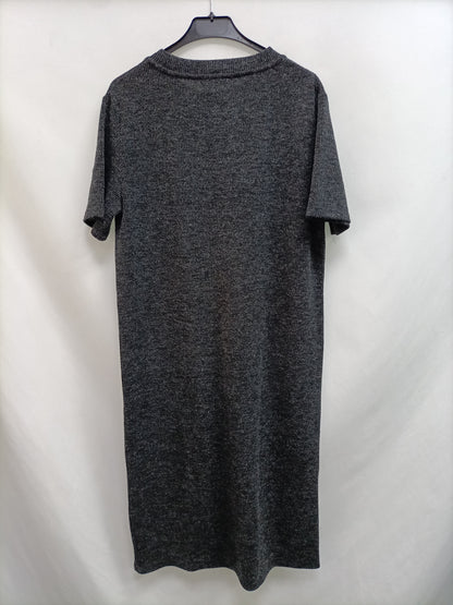 ZARA. Grey ribbed dress Tm