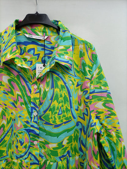 ZARA. Vestido largo camisero T.xxl