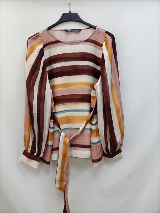 ZARA. Flowy striped Ts blouse