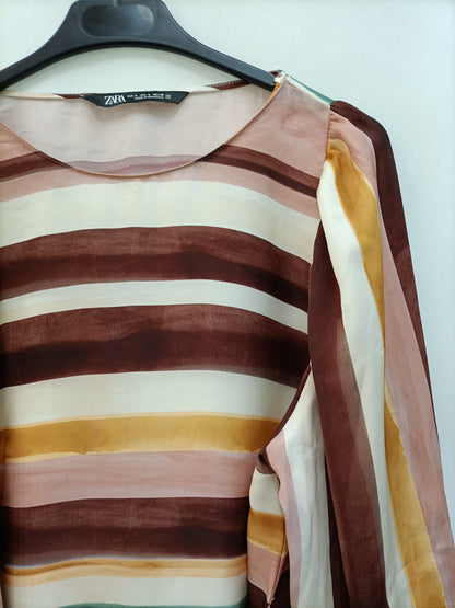 ZARA. Flowy striped Ts blouse