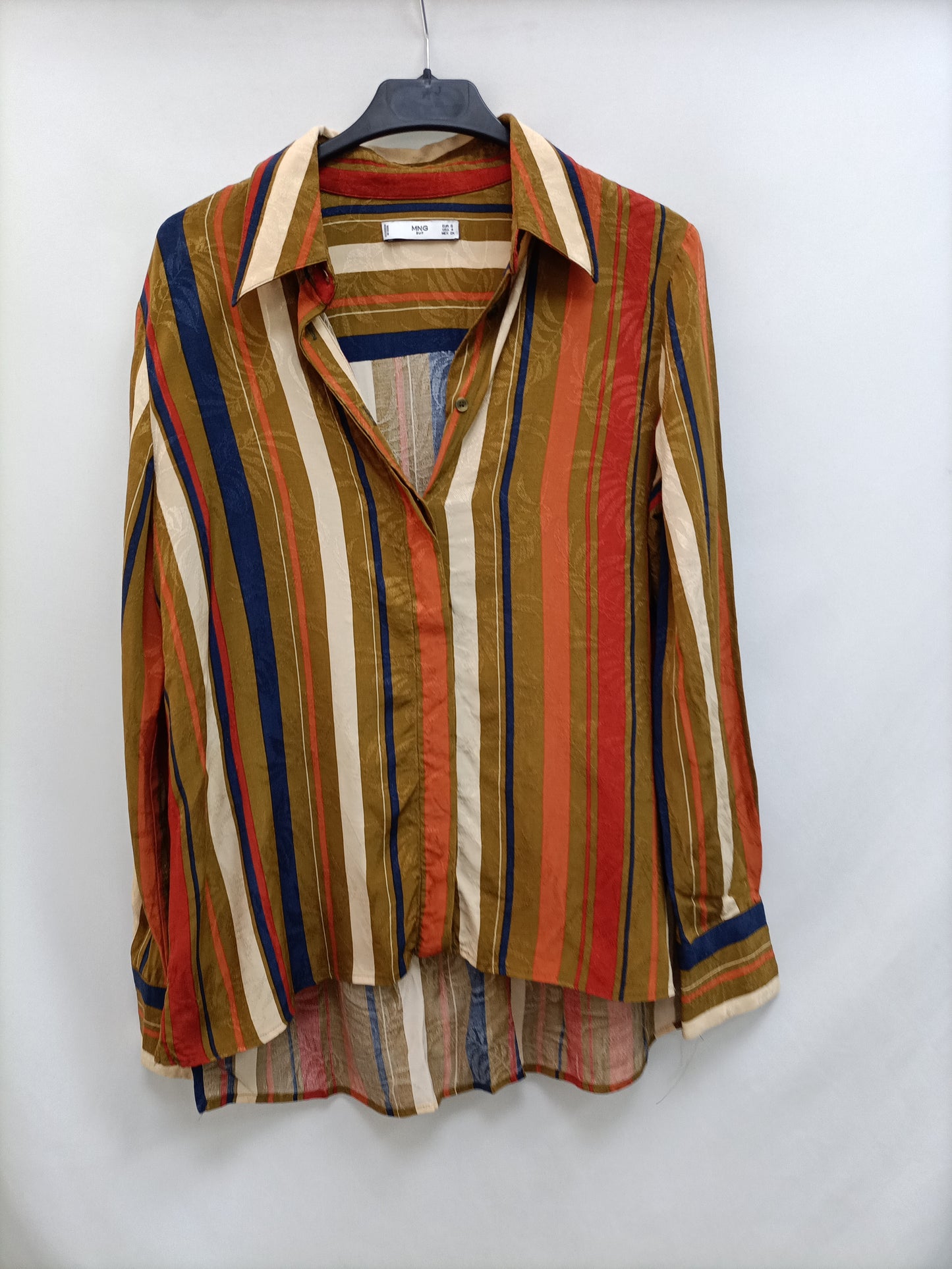 MANGO. Flowy striped Ts blouse