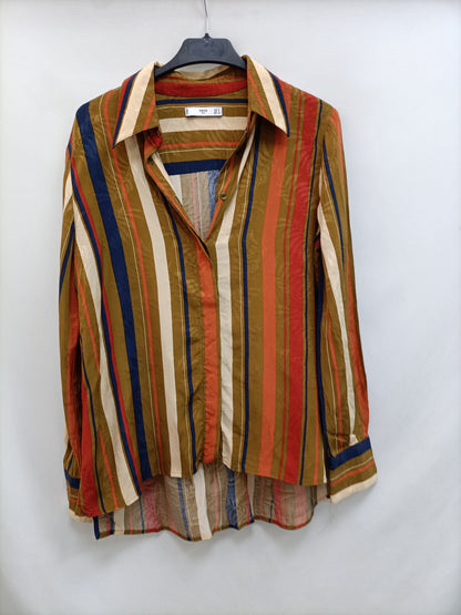 MANGO. Flowy striped Ts blouse