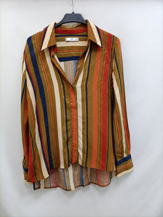 MANGO. Blusa fluida rayas T.s