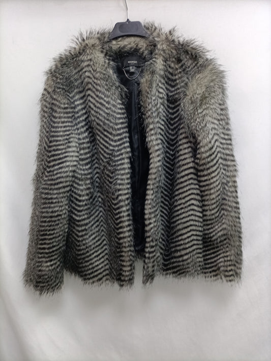 MANGO. Abrigo de pelo sintetico T.m