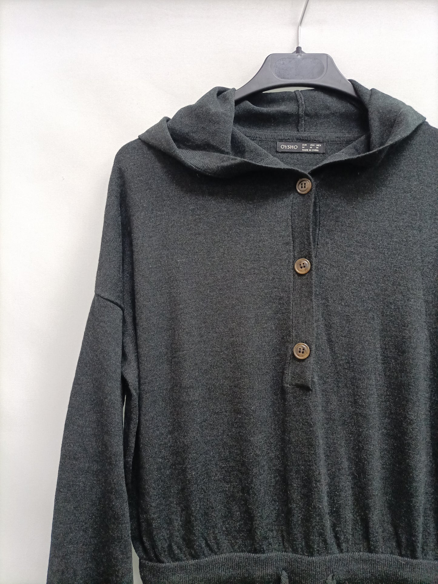 OYSHO. Mono de punto gris T.m