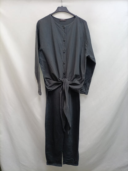 ZARA. Long gray textured Ts jumpsuit