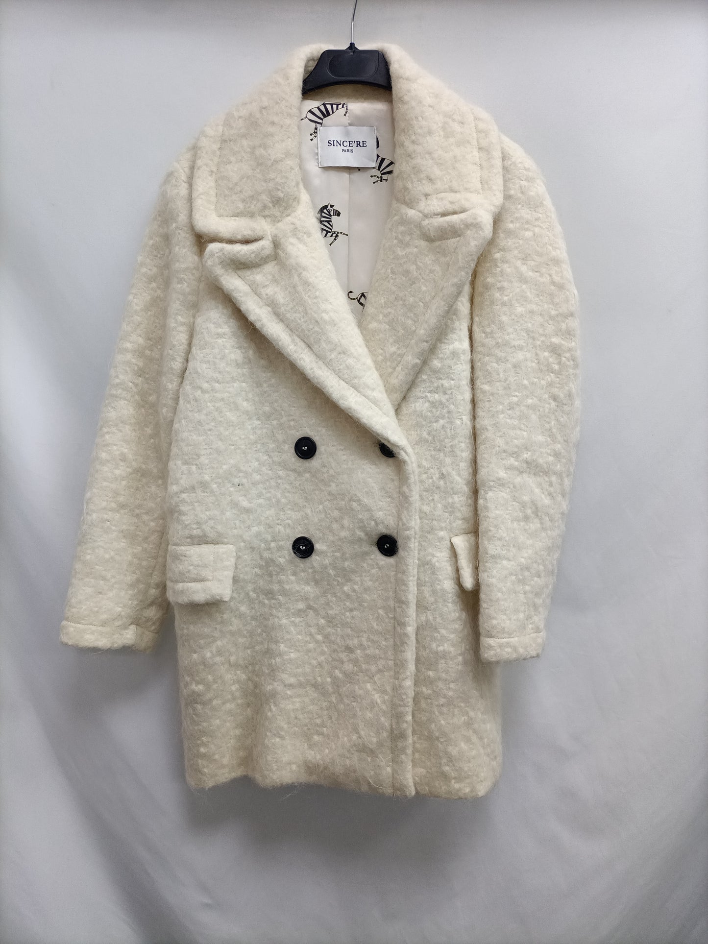 SINCE'RE. Abrigo beige paño T.40