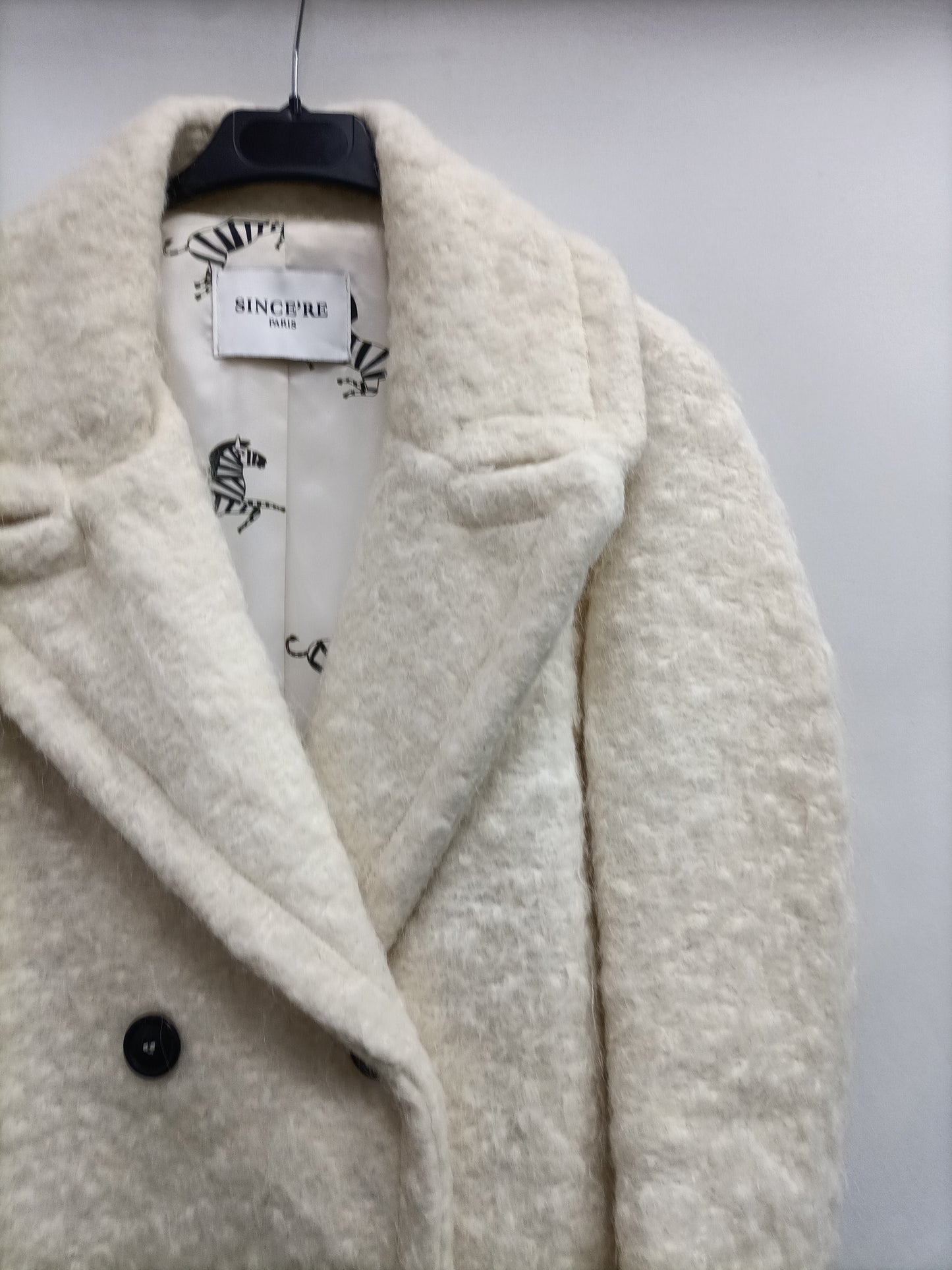 SINCE'RE. Abrigo beige paño T.40