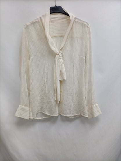 PIMKO. Beige striped blouse size 38