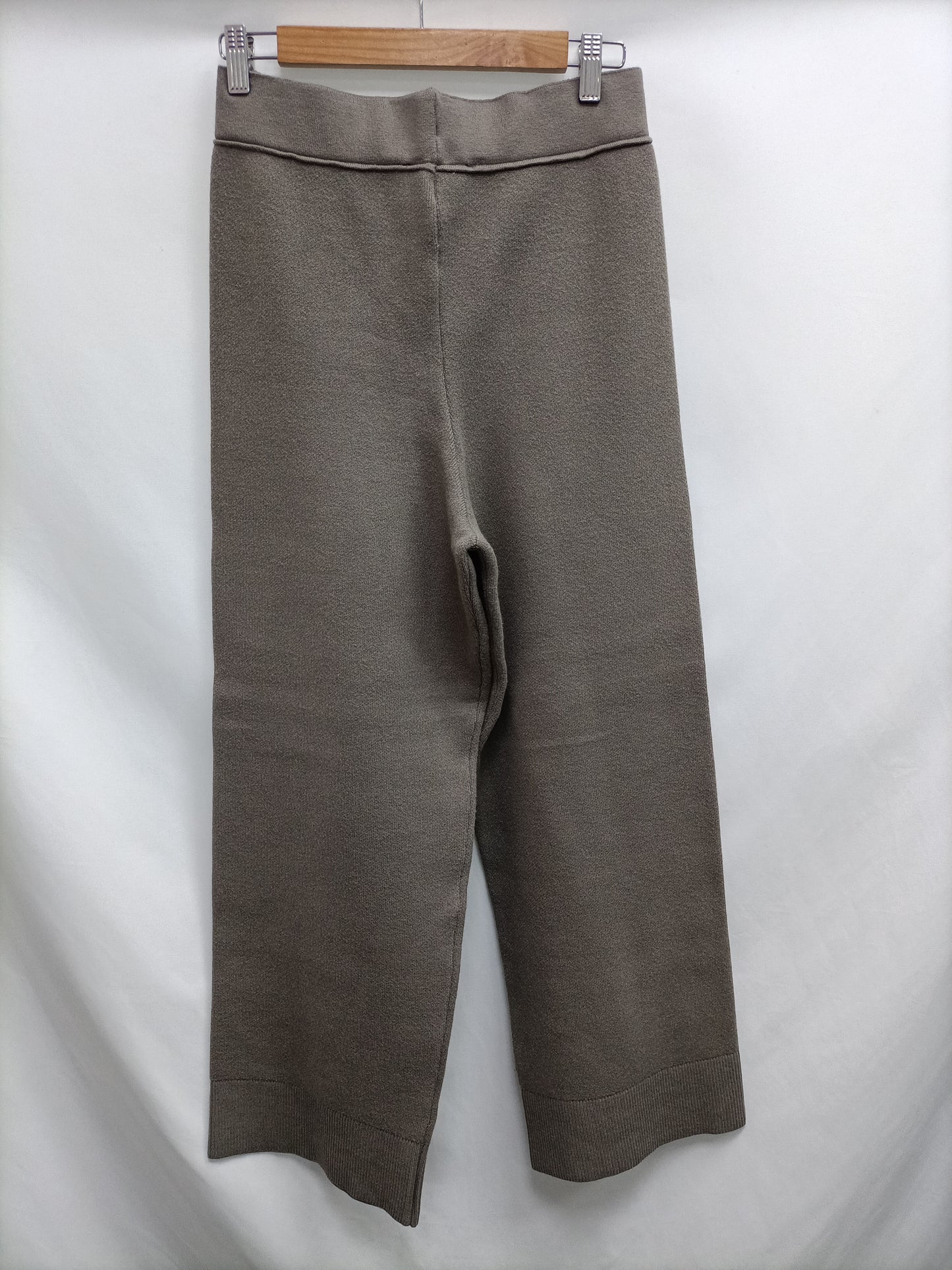 ZARA.Pantalones grises punto anchos T.S