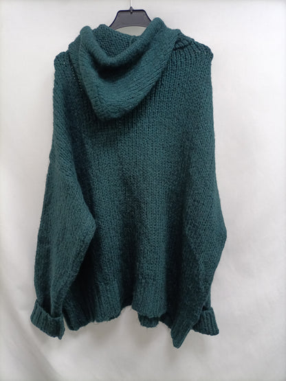 ZARA.Jersey largo/ vestido verde gordito T.M