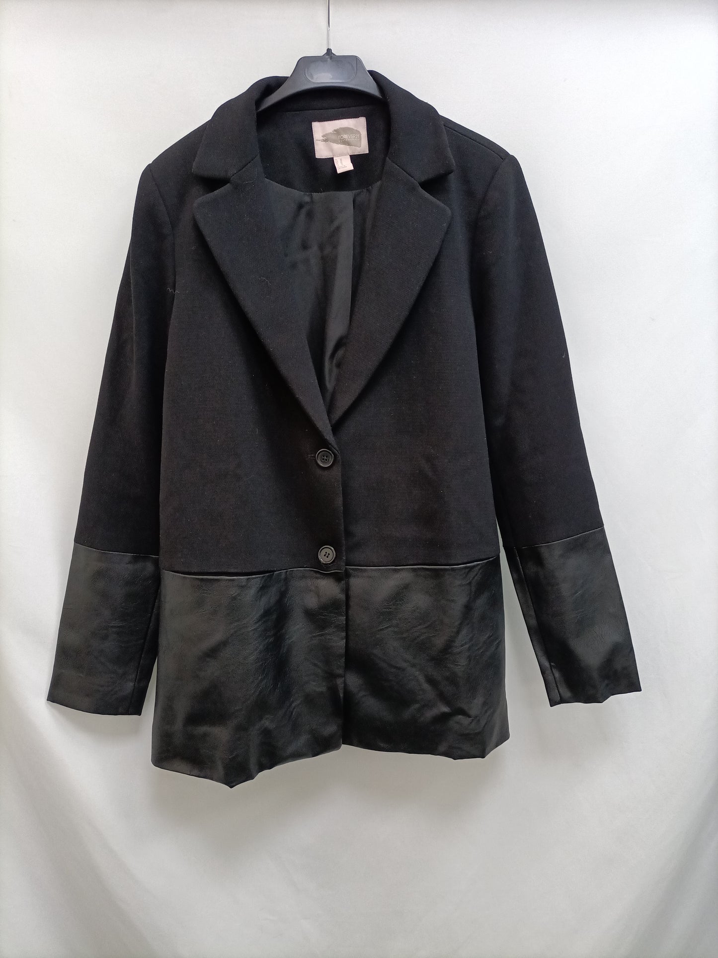 FOREVER21.Black double texture blazer TM